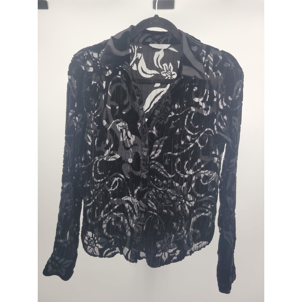 Marks & Spencer Burnt-out Shirt Sz M Whimsigoth Witchy Dark Fairy
